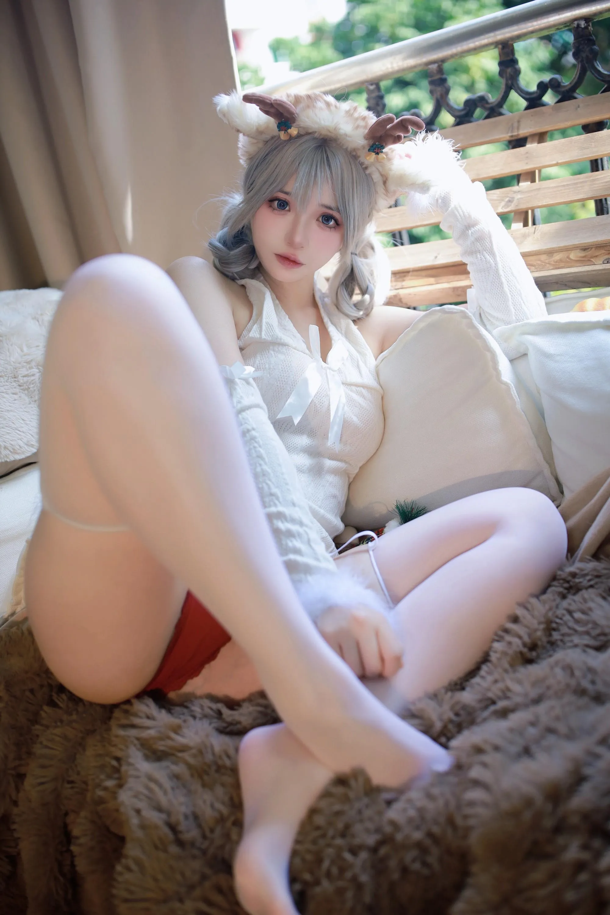 疯猫ss – NO.130 圣诞特典白色毛衣 [98P]插图8
